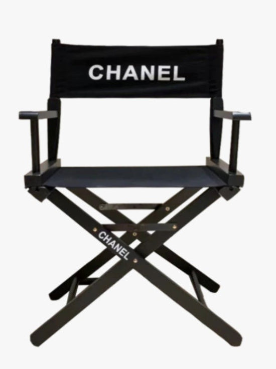Chanel Director's Stoel - Luxe Designer Meubel met Canvas Rugleuning